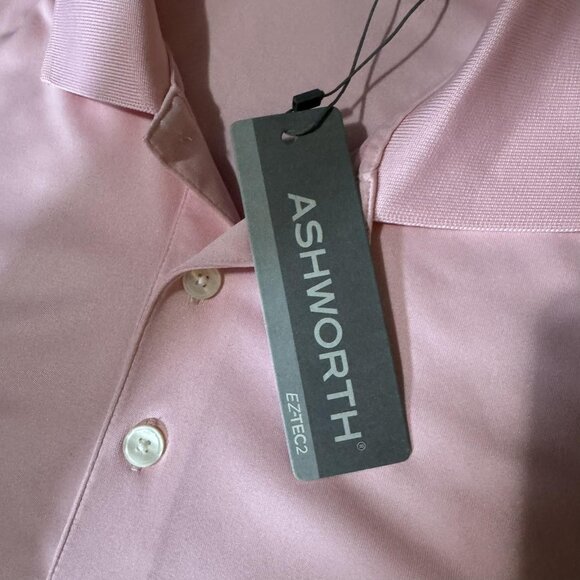 Ashworth Polo Shirt Mens Small Pink EZTEC2 Golf Moisture Wicking AC304S3M - Picture 5 of 8